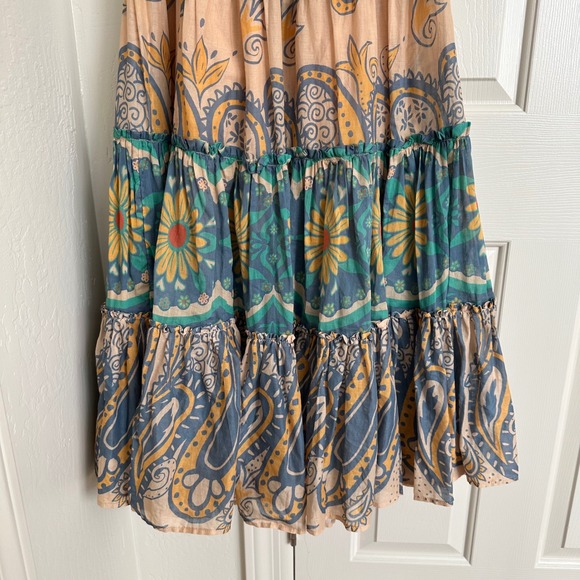Free People Canyon Rose Tiered Maxi Skirt - Boho Paisley Floral - Size M - Picture 4 of 10
